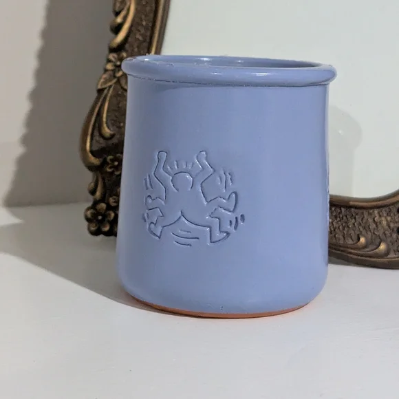 La Fermiere x Keith Herring Periwinkle Glazed Ceramic Yogurt Jar - Picture 4 of 6